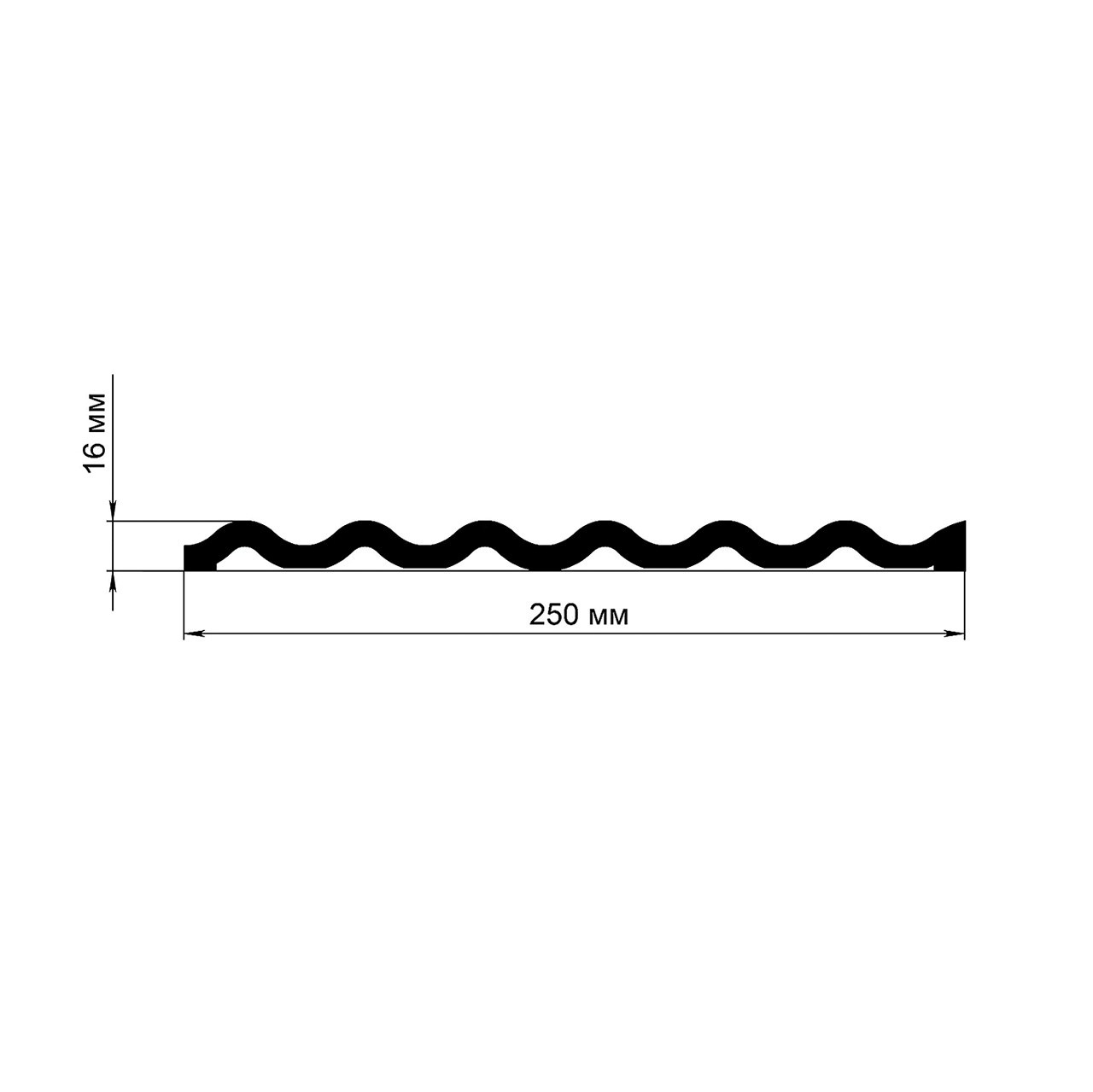 Panou riflaj decorativ 3D, W372 - 25x1.6x200 cm - 3