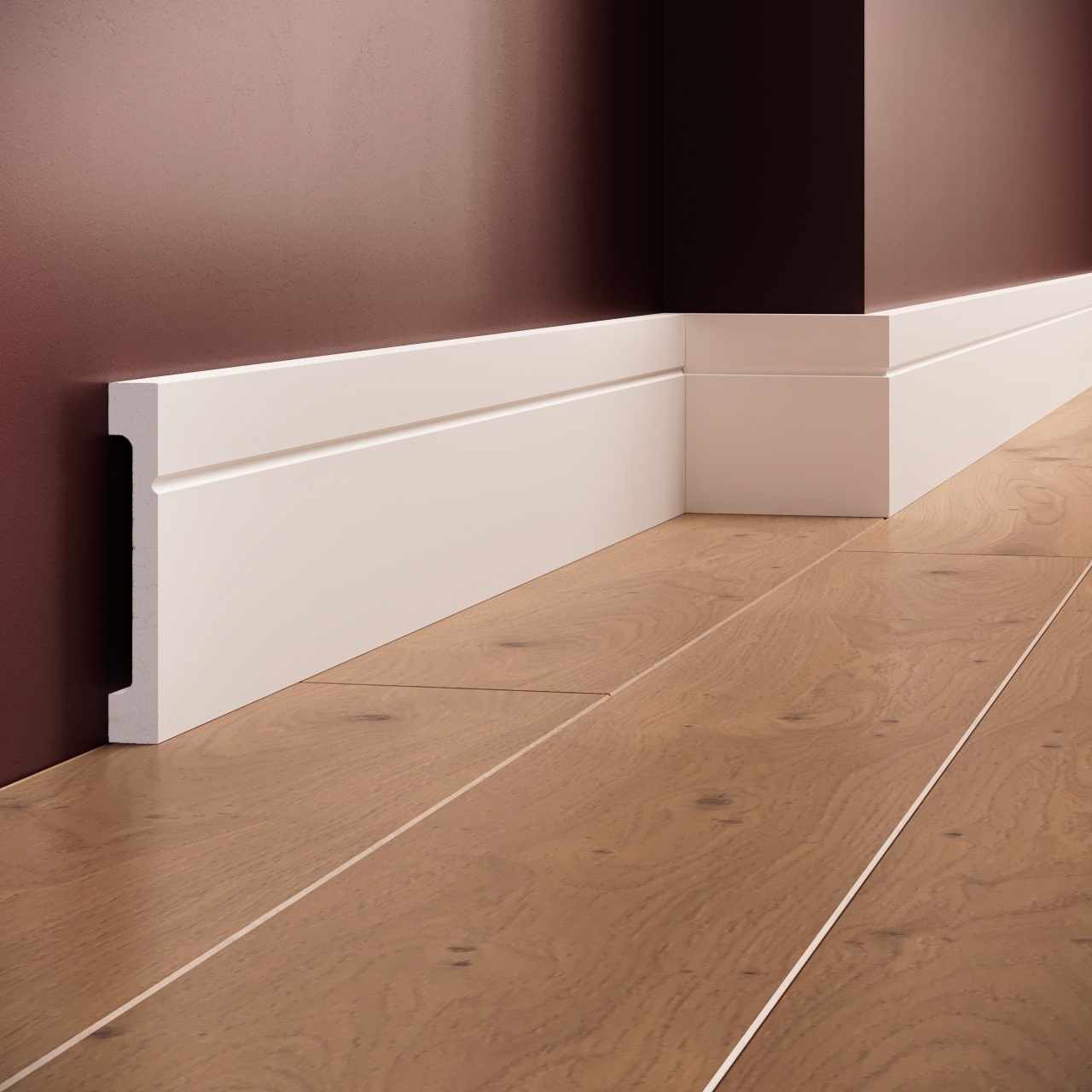 Plinta decorativa din poliuretan flexibil S12F - 10.9x1.4x200 cm