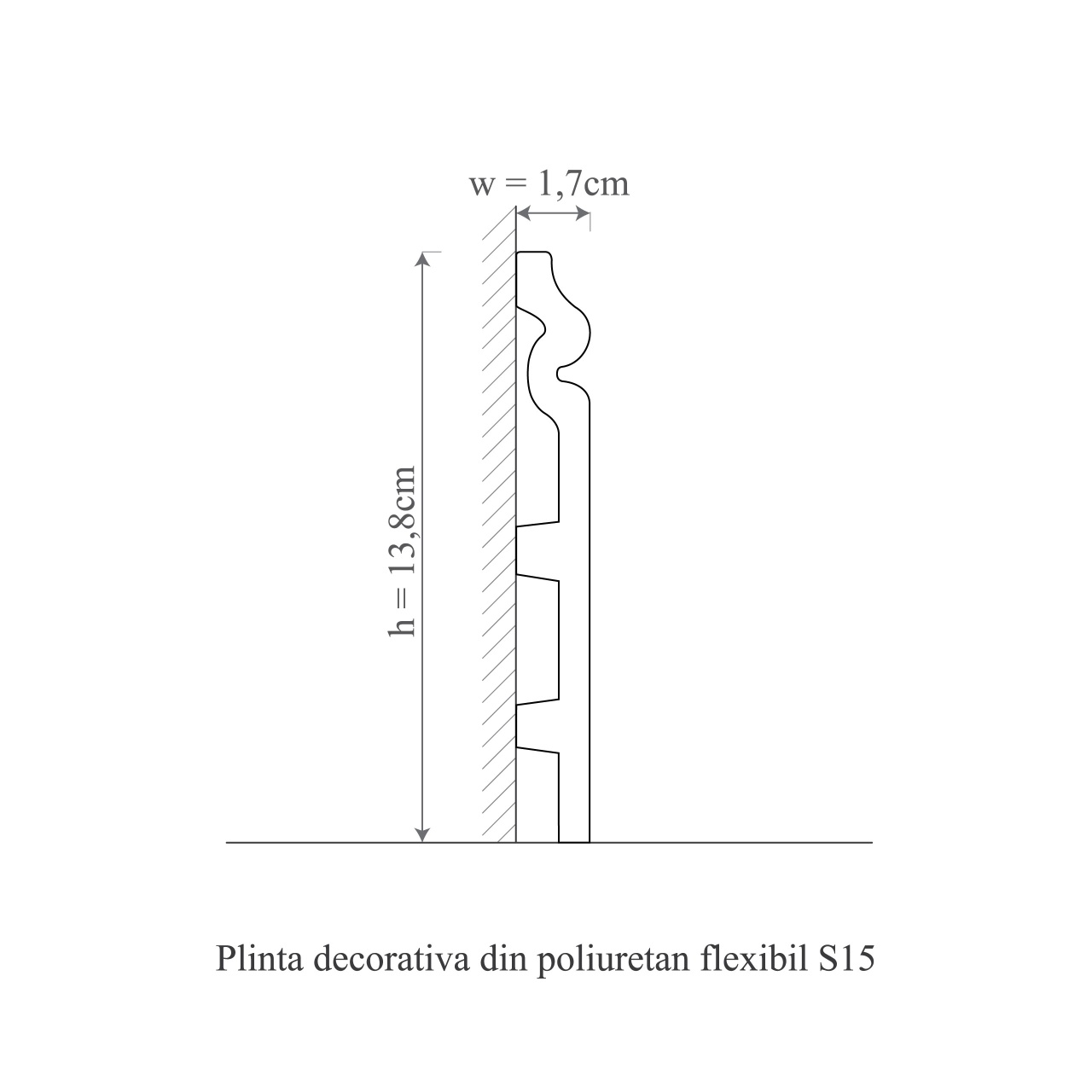 Plinta decorativa flex S15 - 14x1.8x200 cm - 1 | YEO