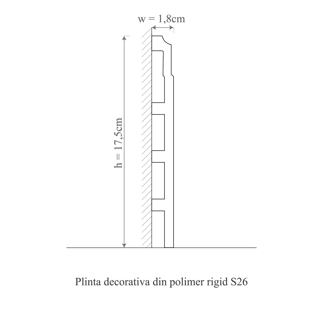 Plinta decorativa S26 - 17.5x1.8x200 cm - 1 | YEO