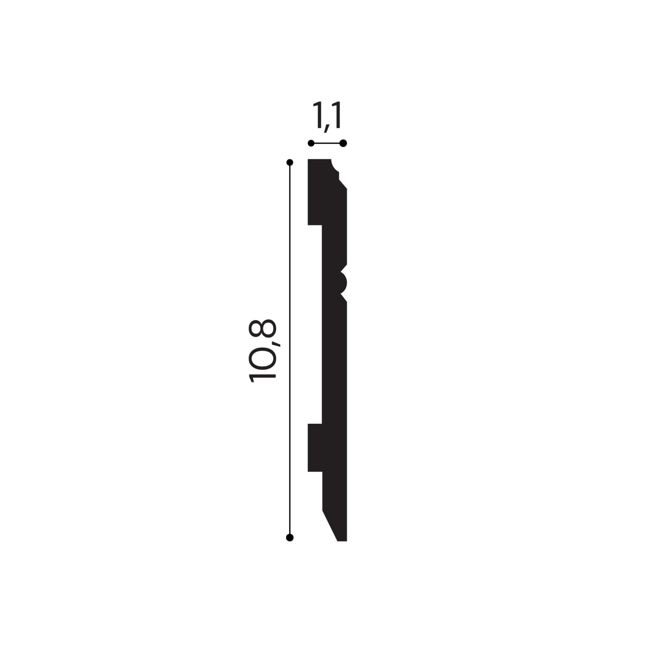 Plinta polimer rigid, Manavi, S11-10.8x1.1x200 cm — imaginea 2