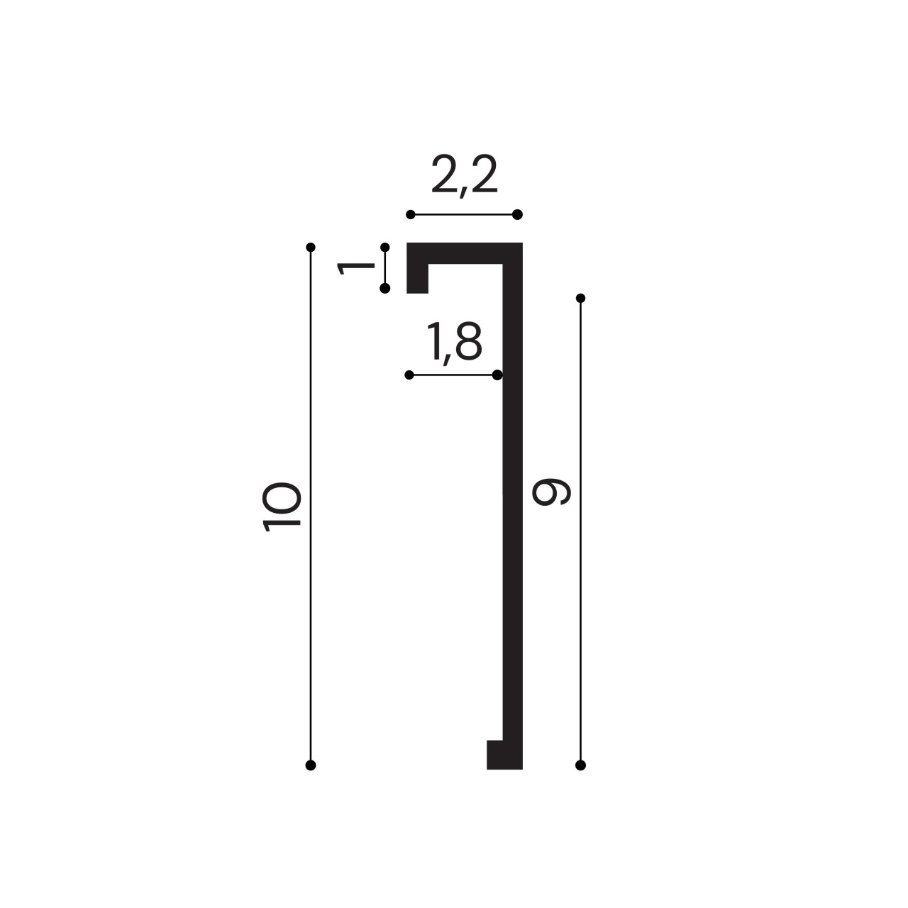 Plinta polimer rigid, Manavi, S31-10x2.2x200 cm — imaginea 2