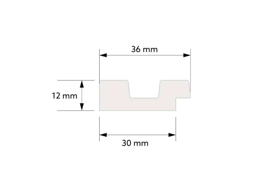 Profil dreapta riflaj decorativ 3D, Moon R, 3.6x1.2x290 cm, Manavi — imaginea 3