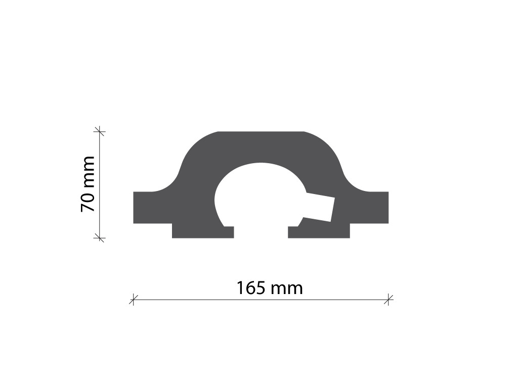 Profil pentru banda LED din polistiren extrudat acoperit cu rasina minerala KD120 - 7x16.5x115 cm - 1 | YEO