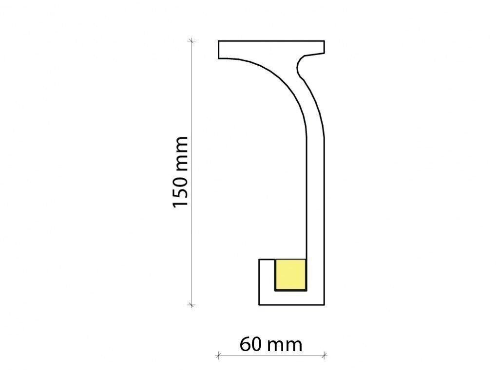 Profil pentru banda LED din poliuretan KF803 - 15x6x200 cm - 1 | YEO