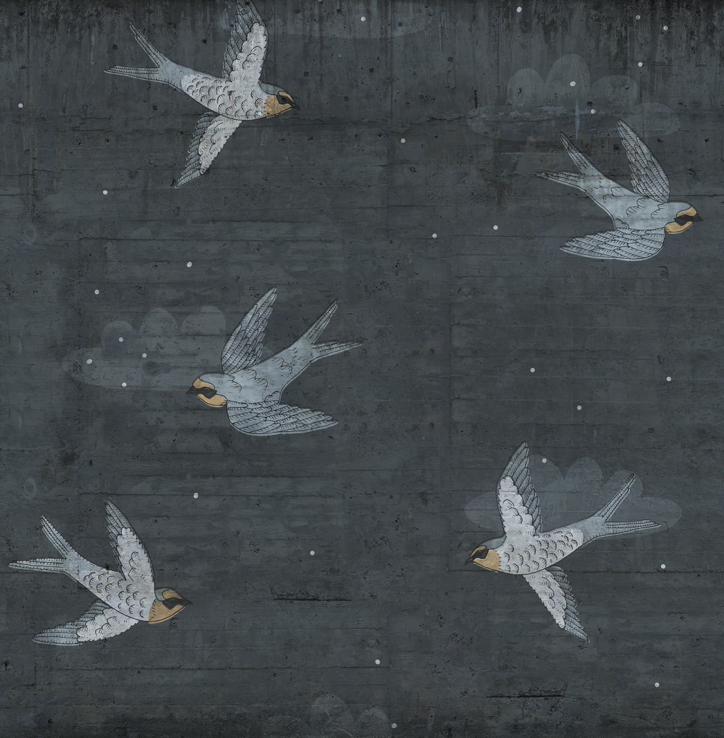 Tapet Concrete Art, Night Swallow, Rebel Walls - 1 | YEO