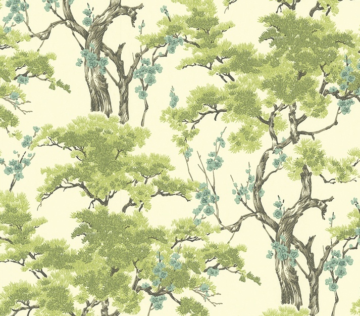 Tapet, Harewood, Lime Green Luxury Chinoiserie, 1838 Wallcoverings, 5.3mp / rola