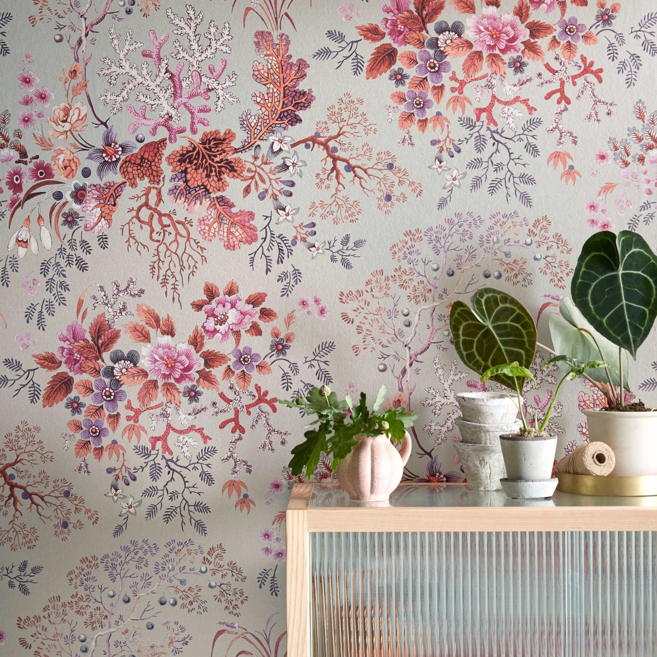 Tapet, Killburn's Coral, Coral Reef Pink, 1838 Wallcoverings, 5.3mp / rola