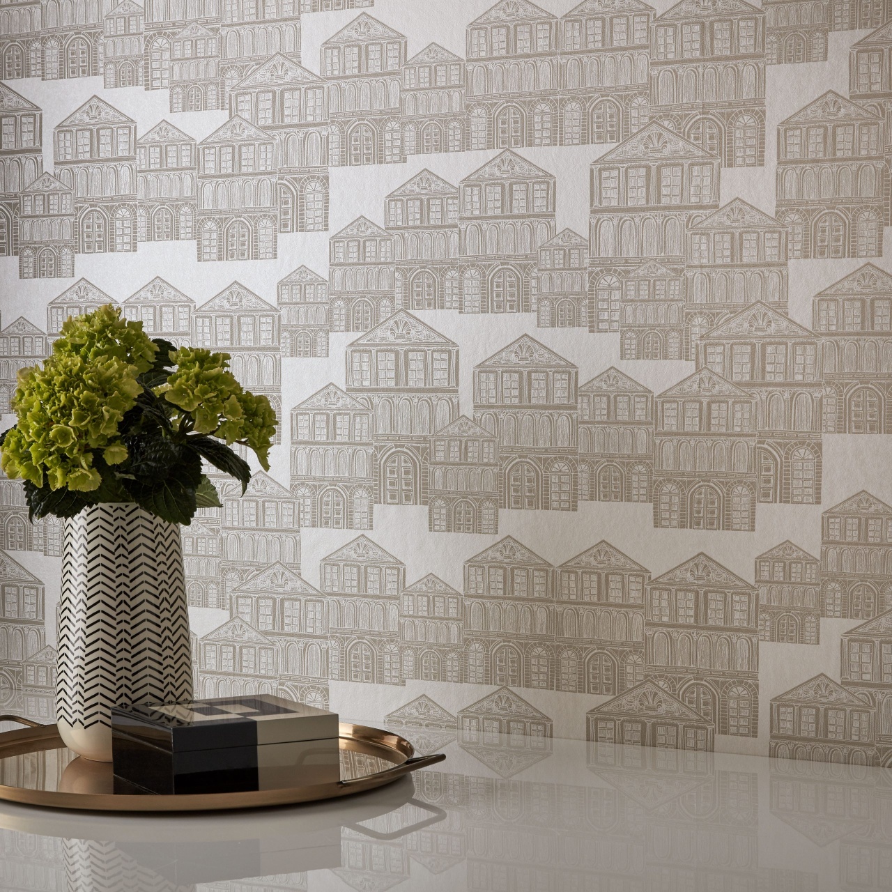 Tapet, Maison, Ivory Cream Luxury Patterned, 1838 Wallcoverings, 5.3mp / rola
