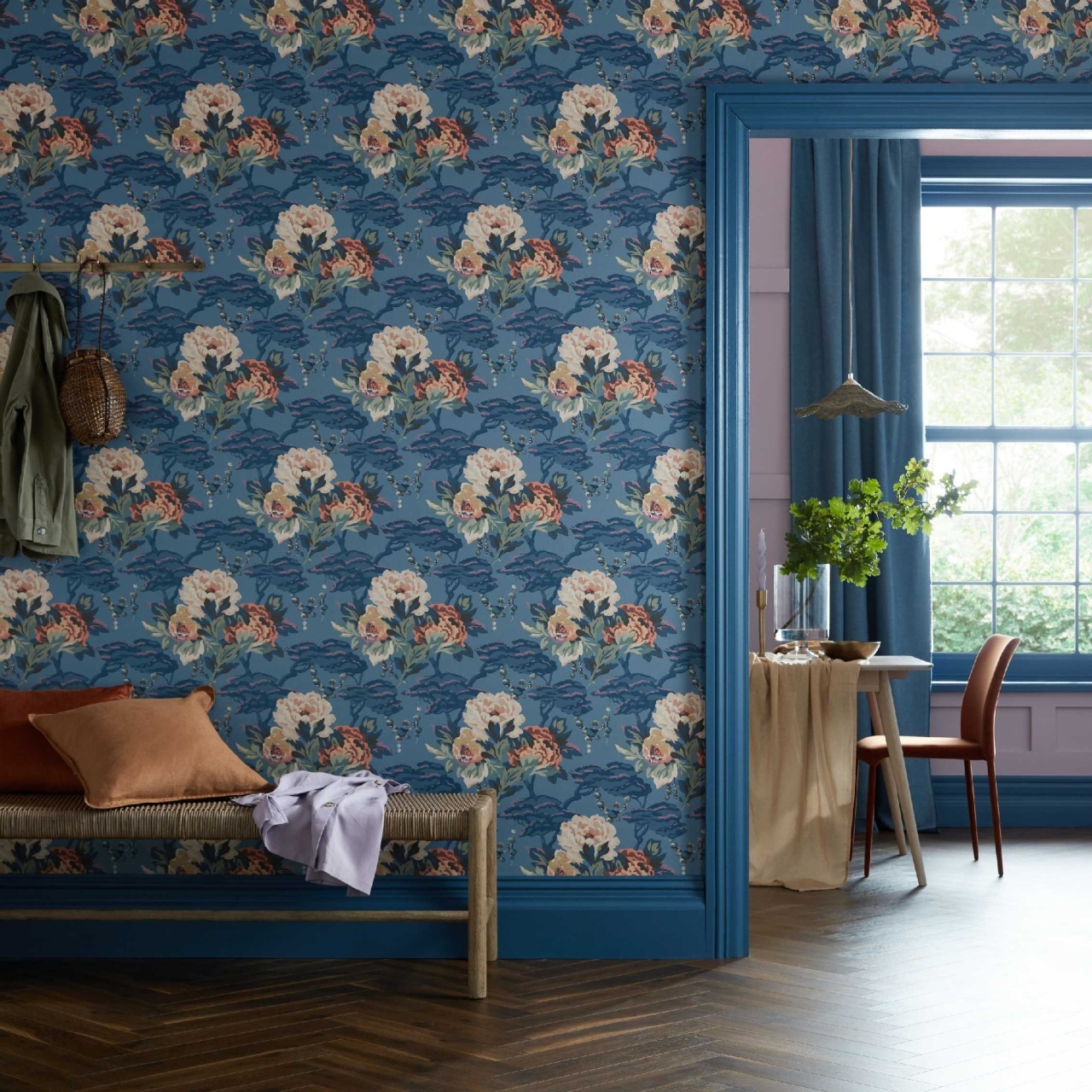 Tapet, Paeonia, Indigo Purple, 1838 Wallcoverings, 5.3mp / rola