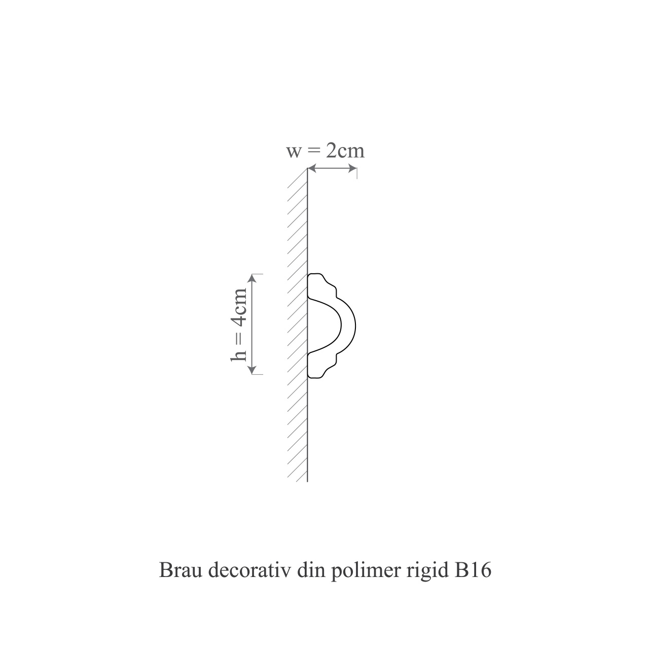 Brau decorativ din polimer rigid B16 - 4x2x200 cm - 1 | YEO