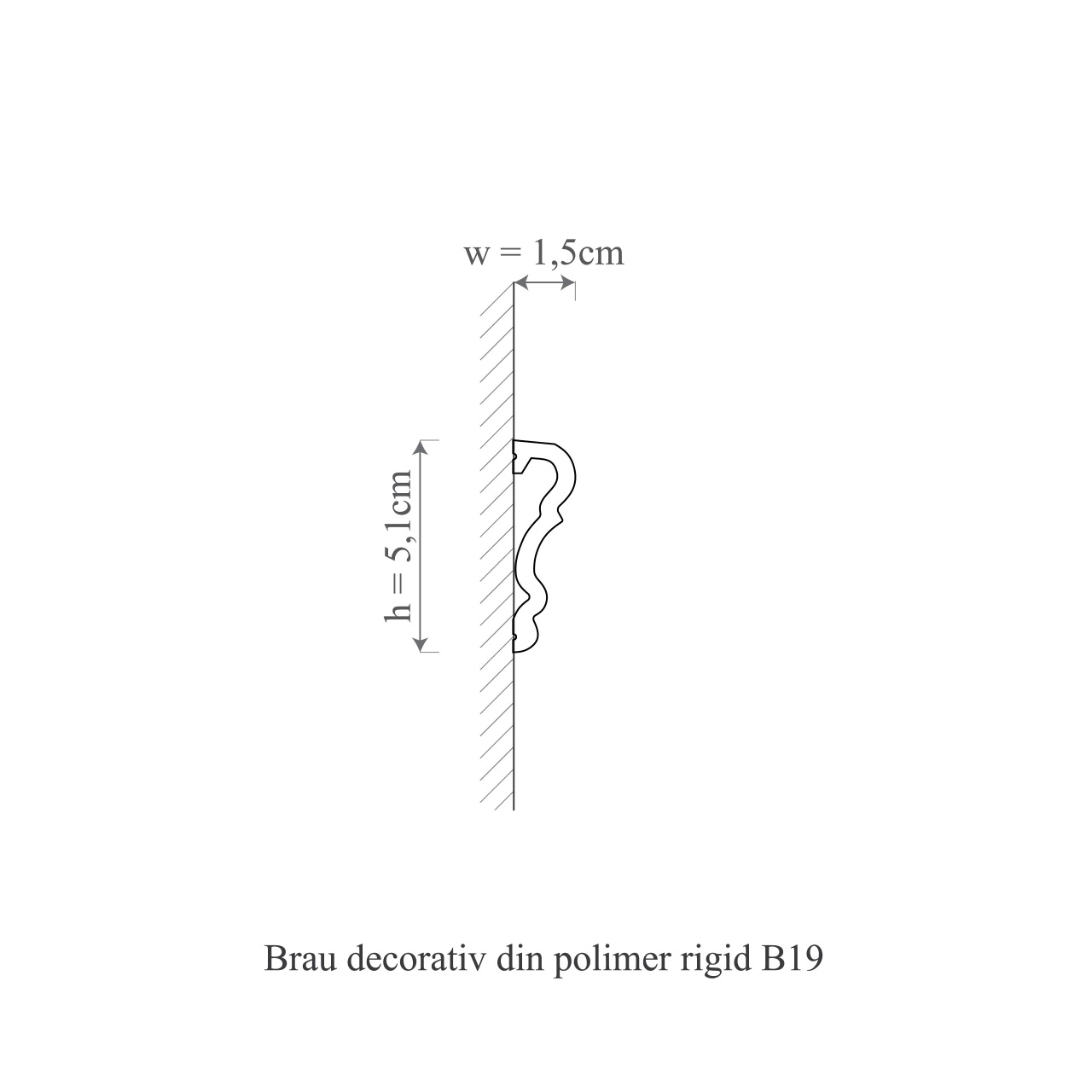 Brau decorativ din polimer rigid B19 - 5.1x1.5x200 cm - 1 | YEO