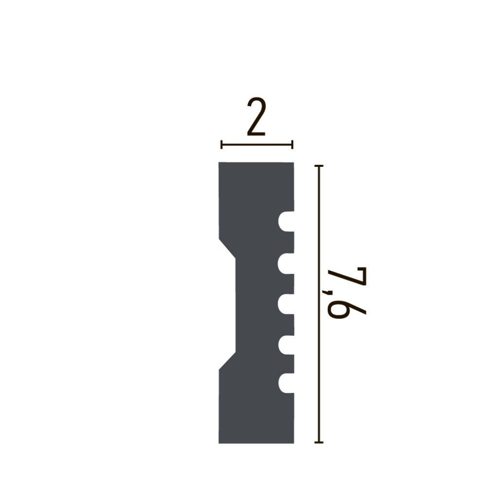 Brau decorativ din poliuretan CR779 - 7.6x2x244 cm — imaginea 2