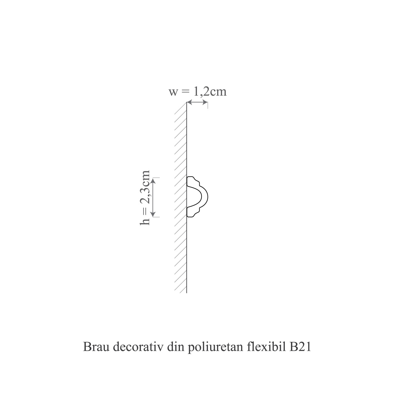 Brau decorativ flex B21F - 2.3x1.2x200 cm - 1 | YEO