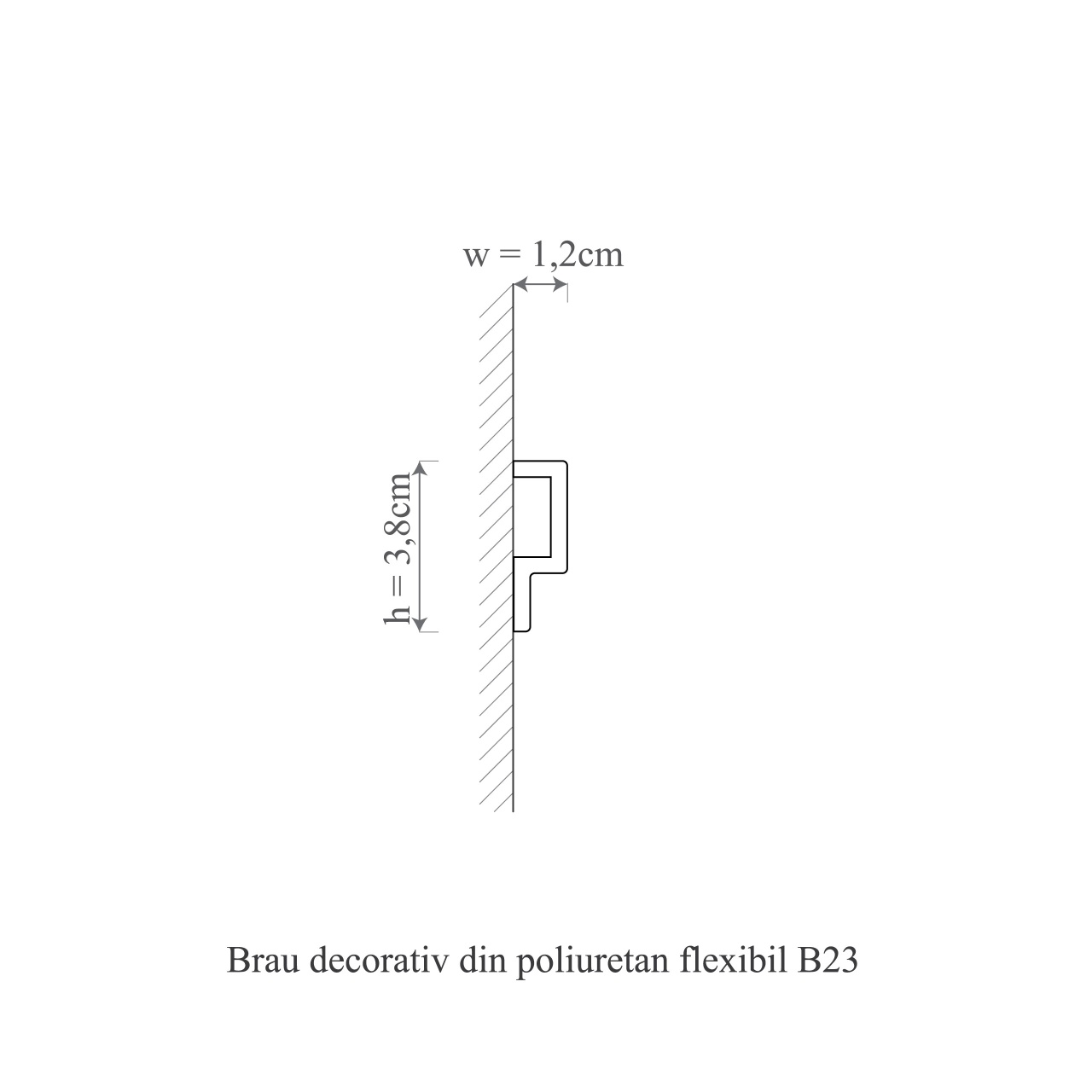 Brau decorativ flex B23F - 3.8x1.2x200 cm - 1 | YEO