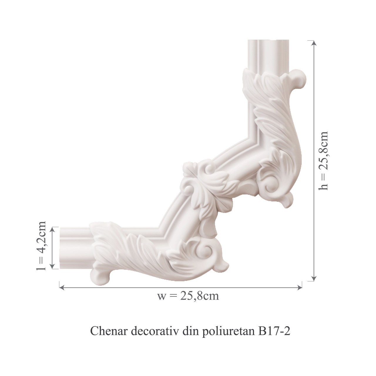 Chenar decorativ din poliuretan B17-2 - 25.8x25.8x1.7 cm - 2 | YEO