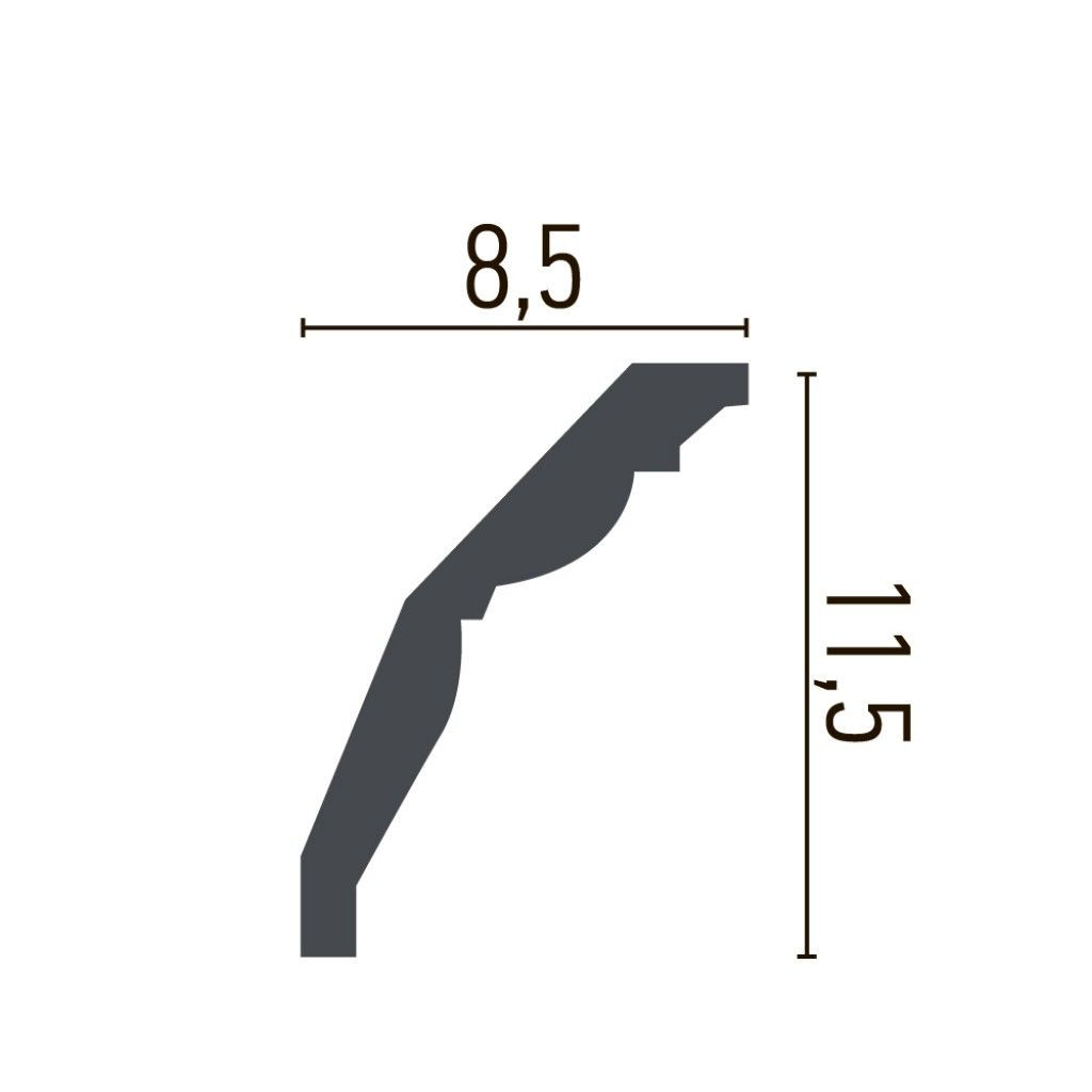 Cornisa decorativa din poliuretan Flexibil P818F - 11.5x8.5x200 cm - 1 | YEO