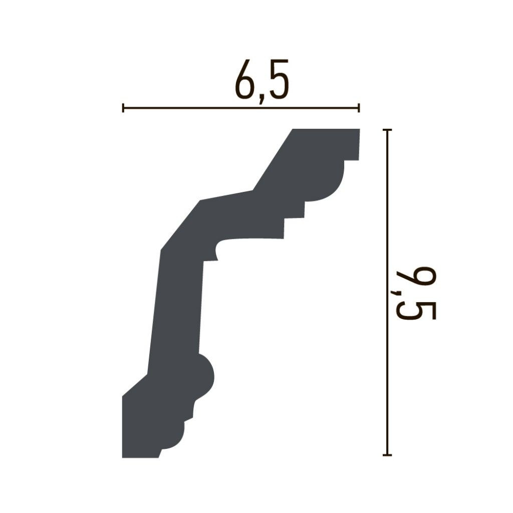 Cornisa decorativa din poliuretan Flexibil P848F - 9.5x6.5x200 cm - 1 | YEO