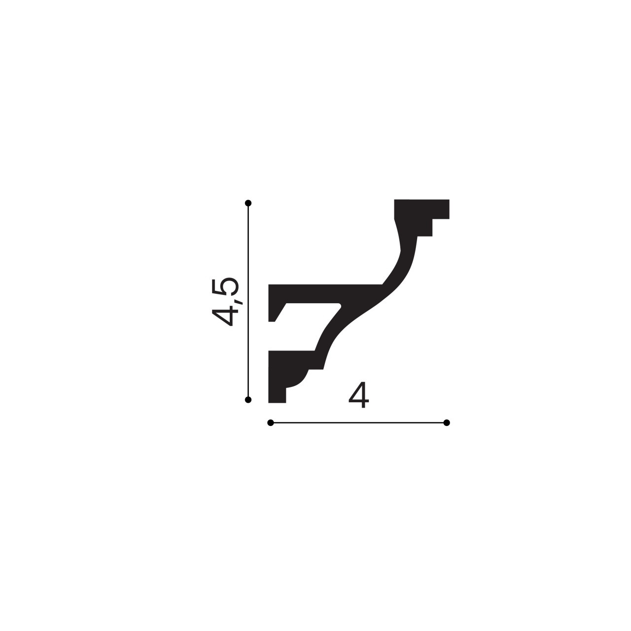 Cornisa poliuretan flexibil, Manavi, ES9F-4.5x4x200cm — imaginea 2