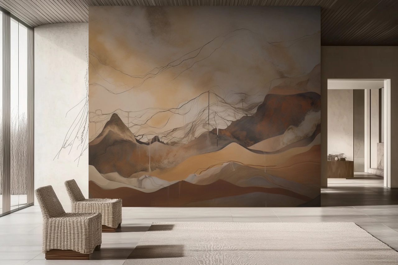 Fototapet Abstract Beige Naturel Ocre Rêve BNO200 - 2