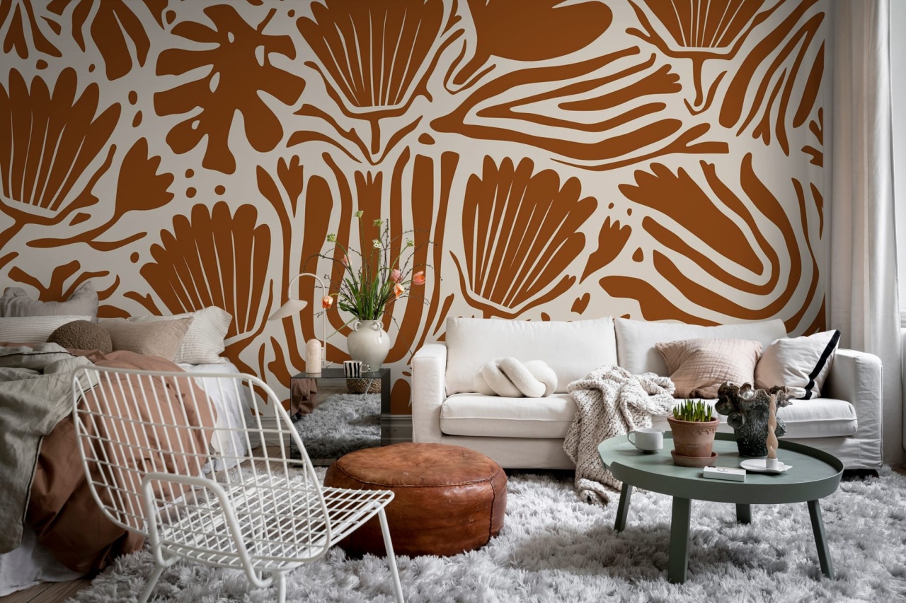 Fototapet, Abstract Blossoms, Terracotta, Rebel Walls
