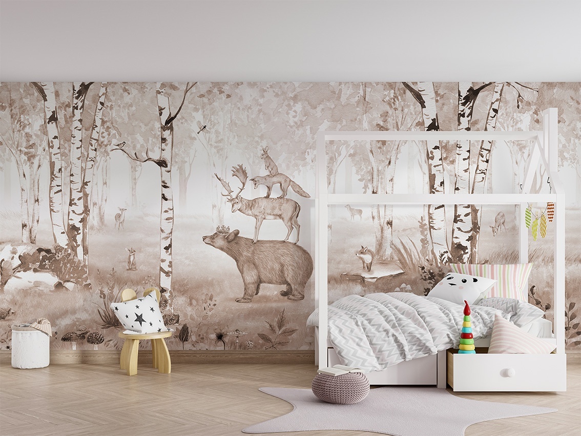 Fototapet Bear King - Brown, Kikki Belle