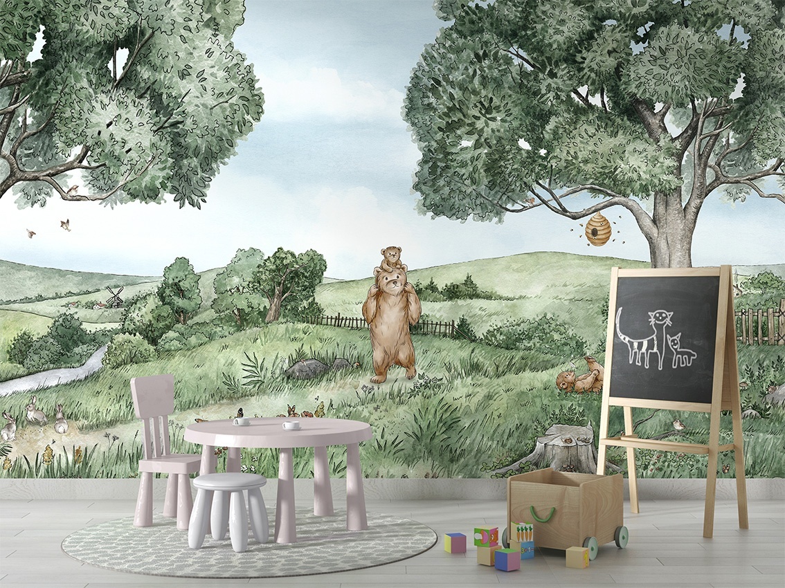 Fototapet Bears and Bees, Kikki Belle - 4