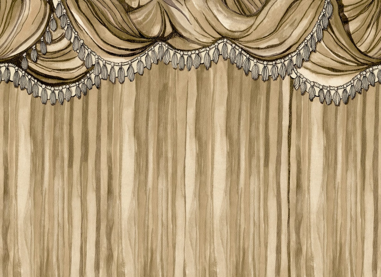 Fototapet, Behind the Curtains, Beige, Rebel Walls - 2