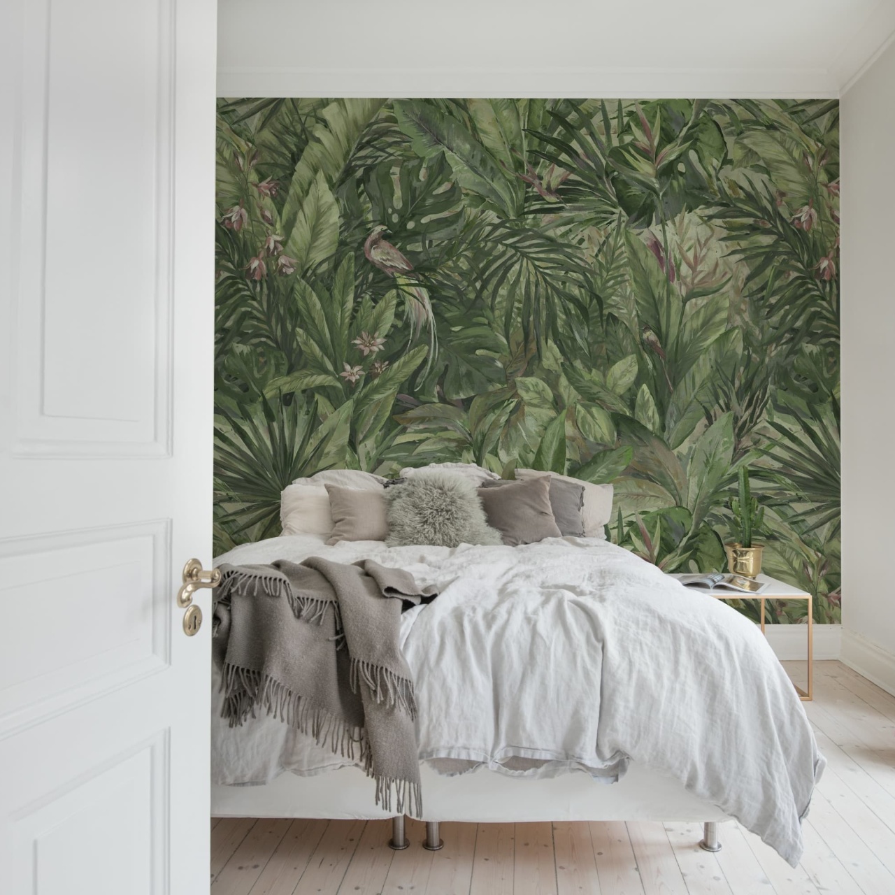 Fototapet, Birds in the Jungle, Green, Rebel Walls