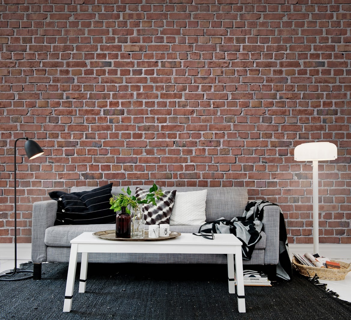 Fototapet, Brick Wall, Red, Rebel Walls - 4