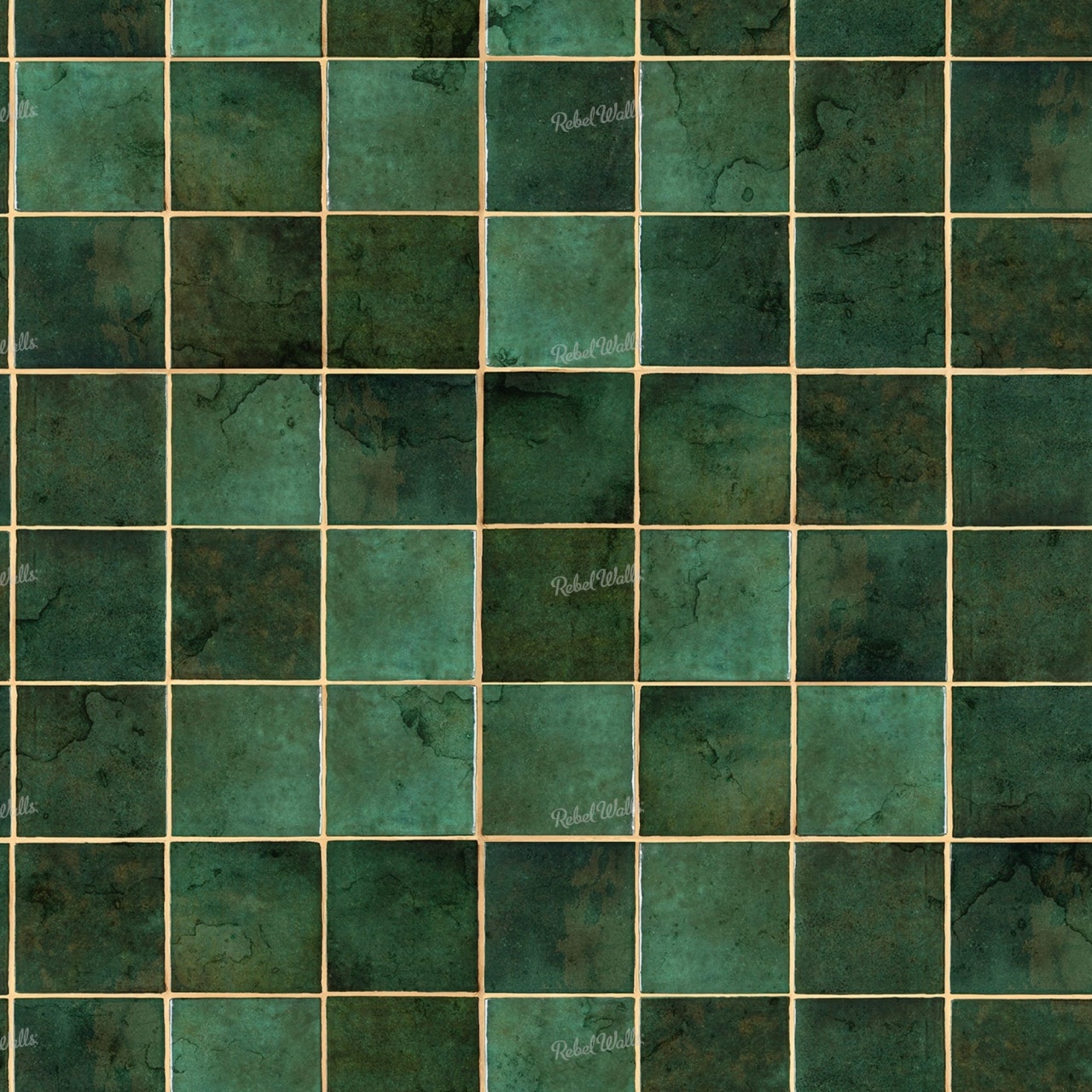 Fototapet, Ceramic Tiles, Emerald, Rebel Walls - 2