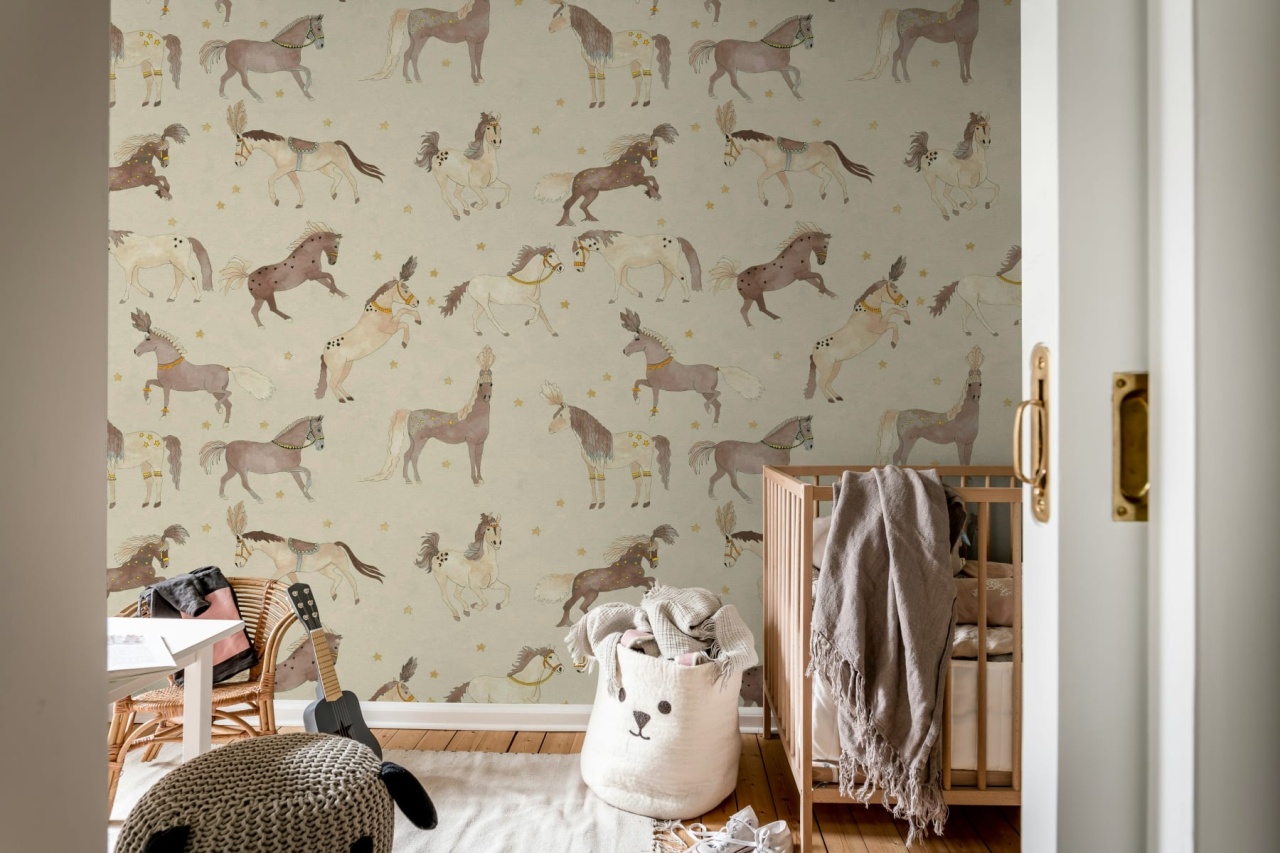 Fototapet, Circus Horses, Beige, Rebel Walls