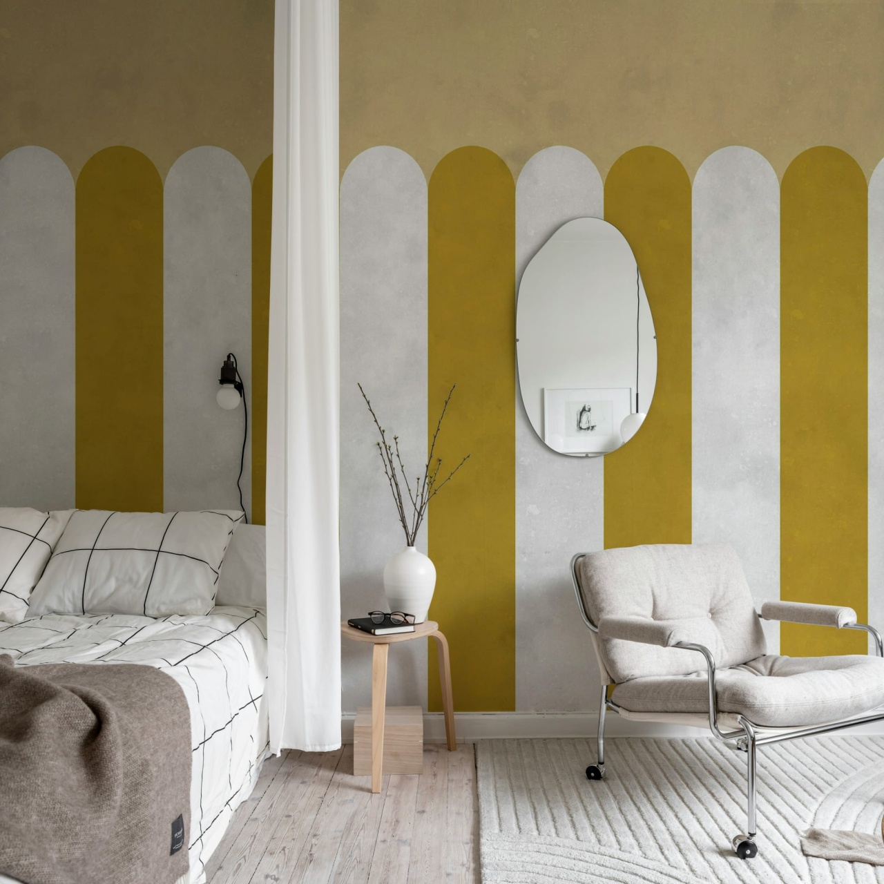 Fototapet, Circus Stripes, Mustard, Rebel Walls - 3