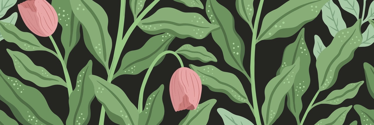 Fototapet, Cool Flora, Black & Pink, Rebel Walls - 2