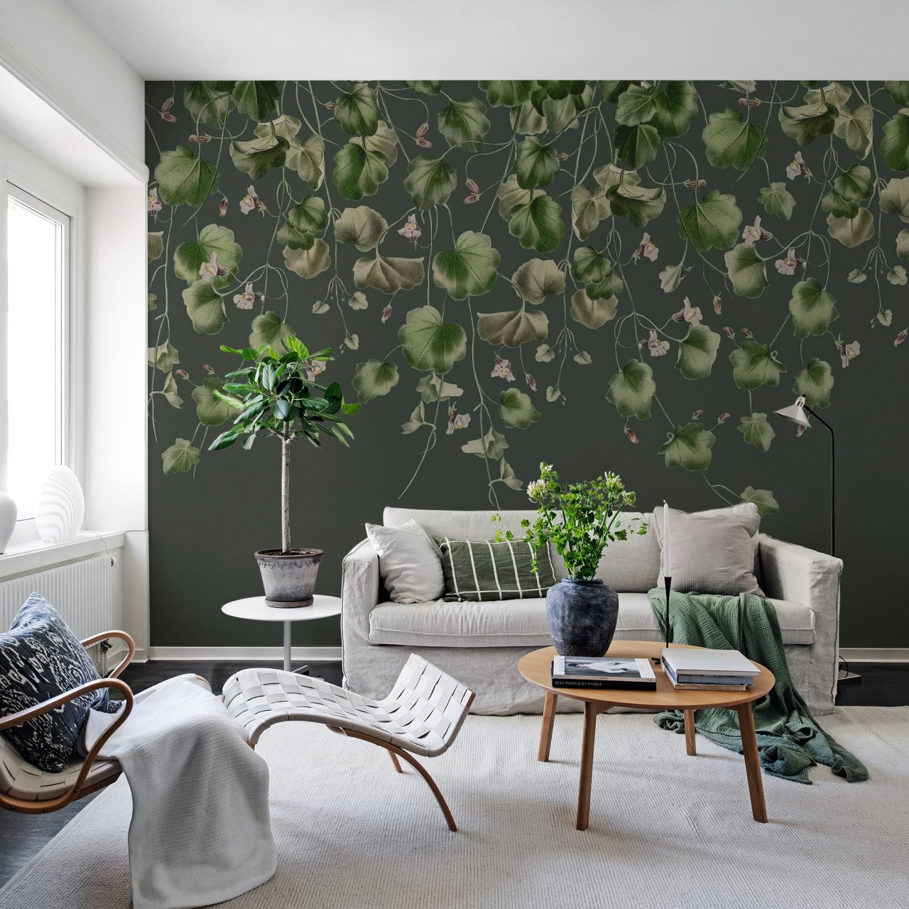 Fototapet, Dangling Ivy, Dark, Rebel Walls