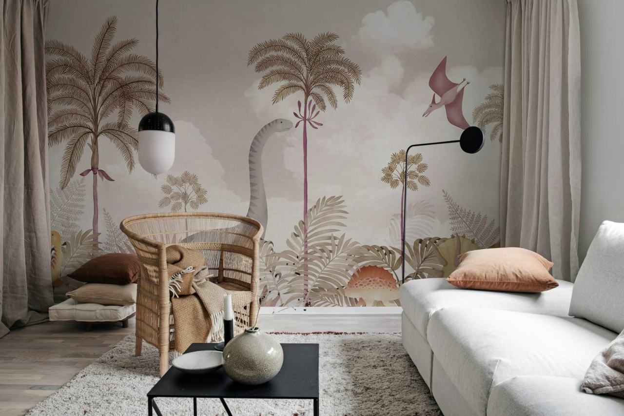 Fototapet, Dinosaur World, Pink, Rebel Walls