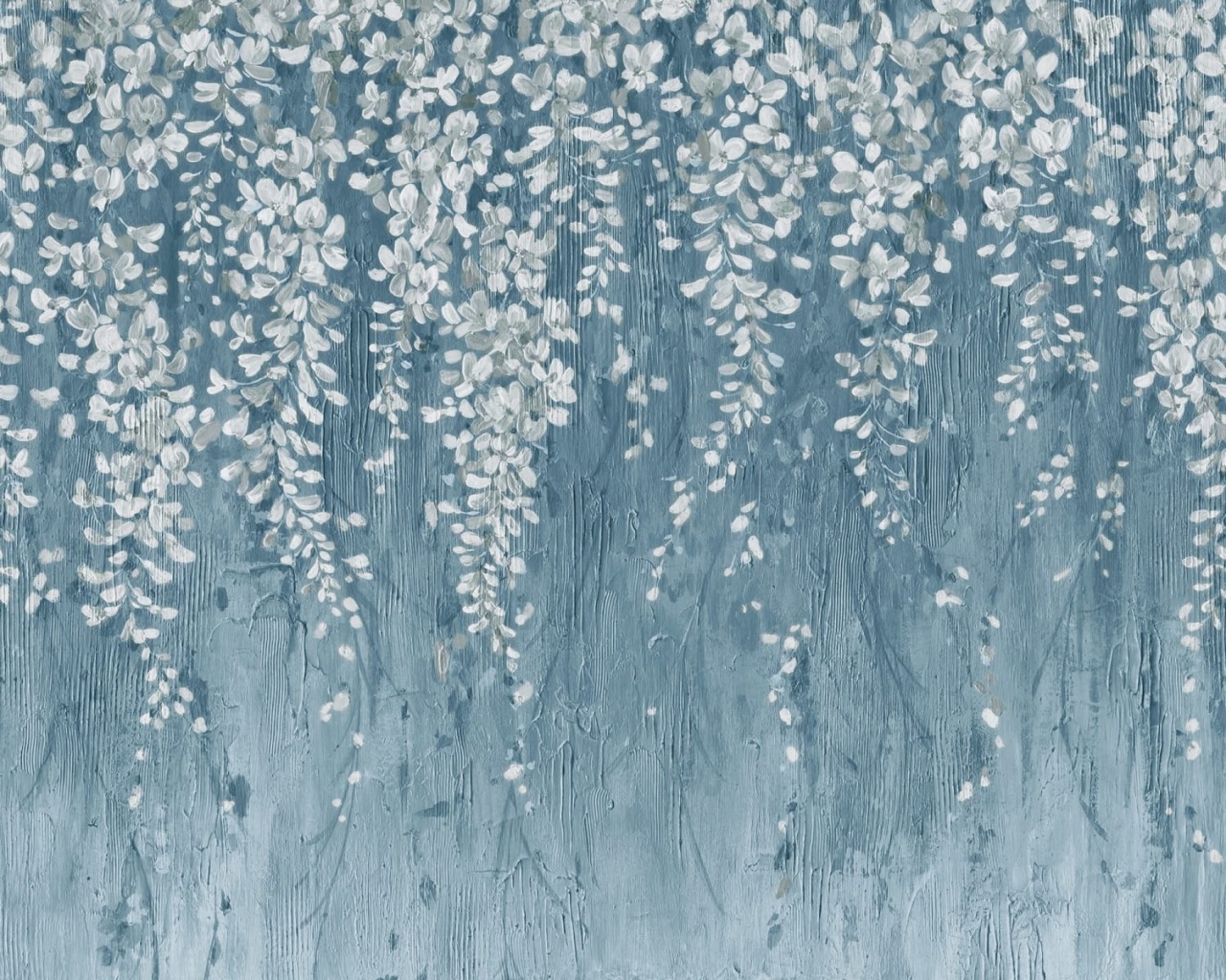 Fototapet, Draped Blossoms, Dark Blue, Rebel Walls - 2