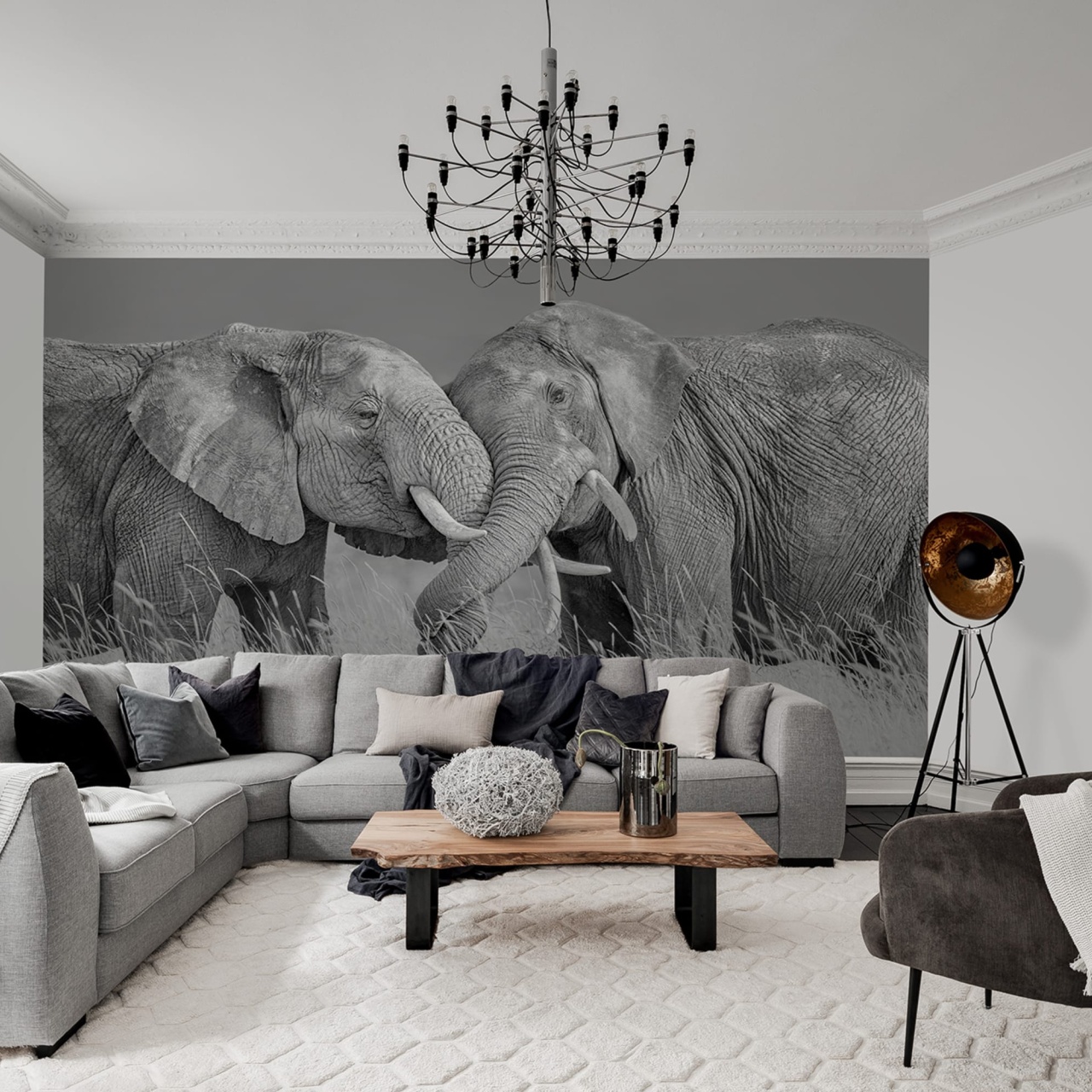 Fototapet, Elephant Hug, Rebel Walls