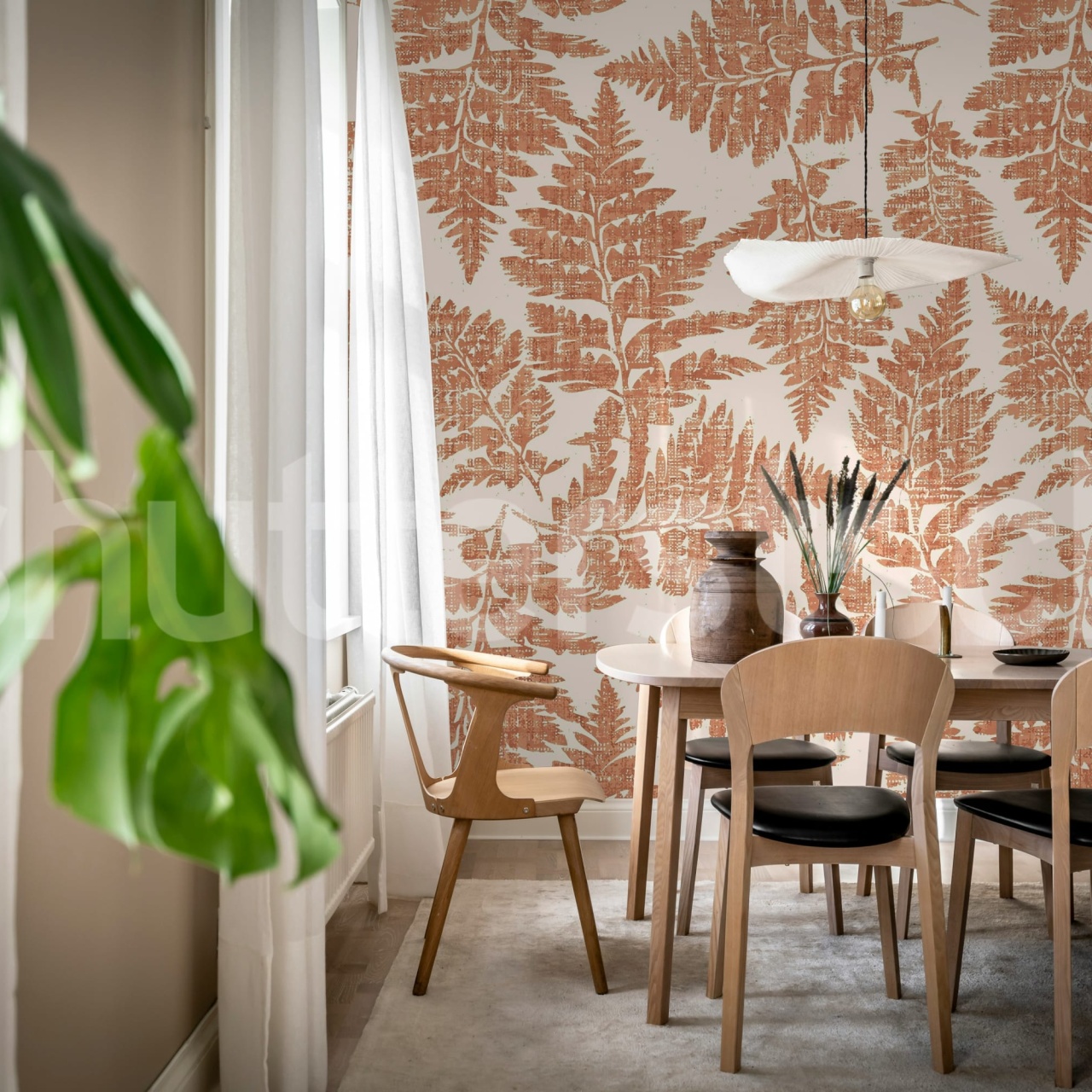 Fototapet, Fern Print, Rust, Rebel Walls