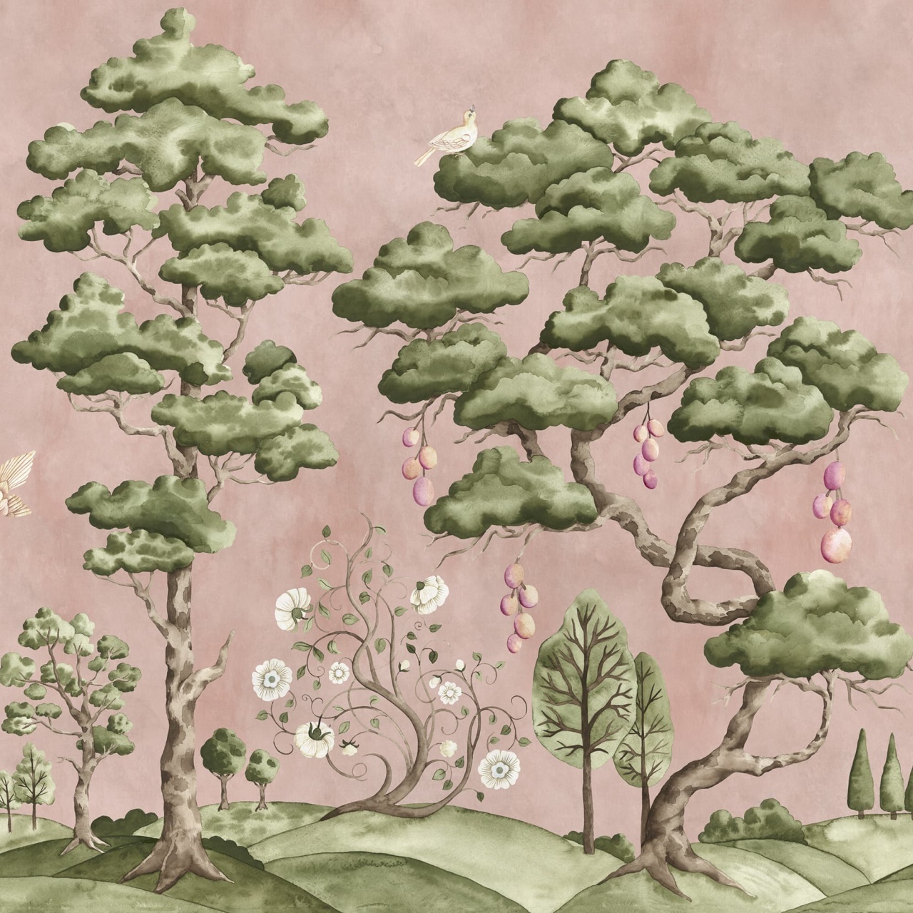 Fototapet, Forest Poem, Pink, Rebel Walls — imaginea 2