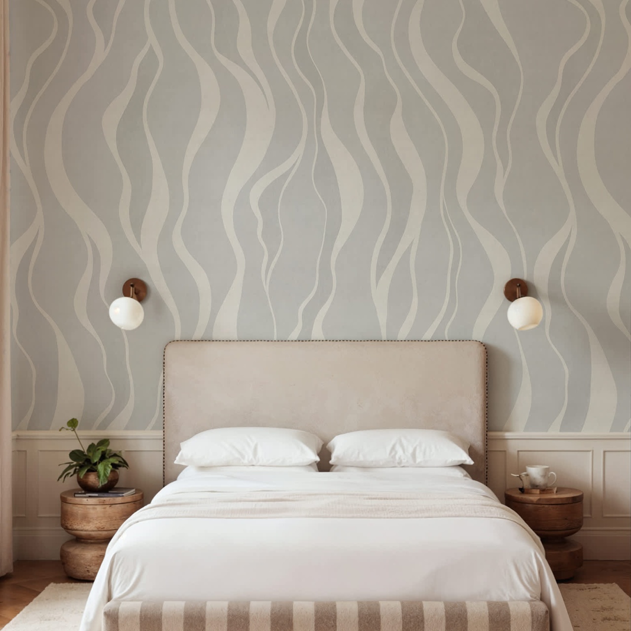 Fototapet, Gentle Lines, Blue, Rebel Walls