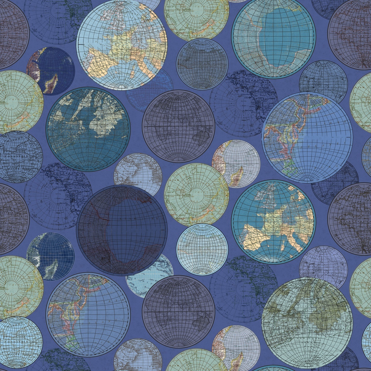 Fototapet, Globes Gathering, Blue, Rebel Walls - 2