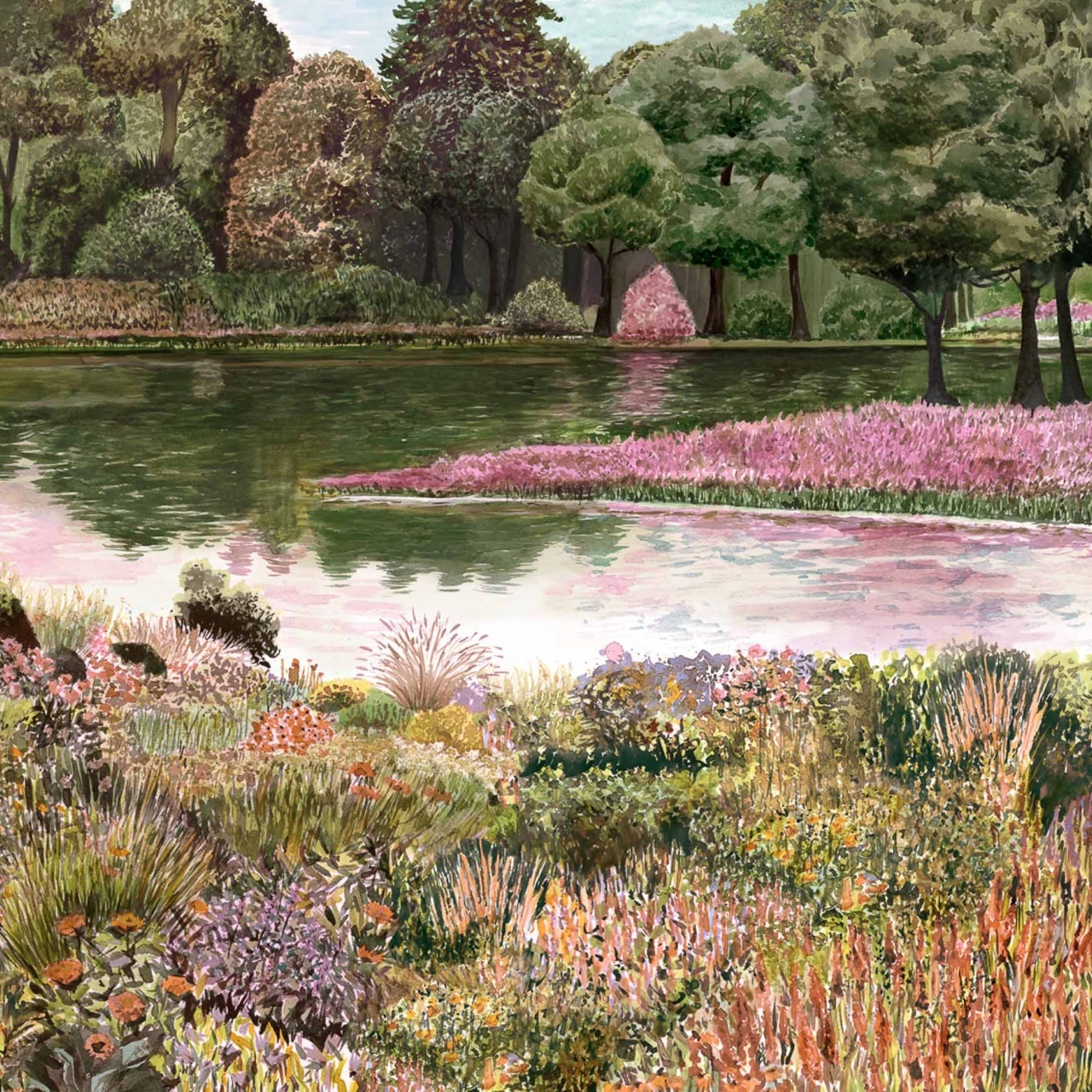 Fototapet Jardí del Espejo, Otoño, Coordonne - 2