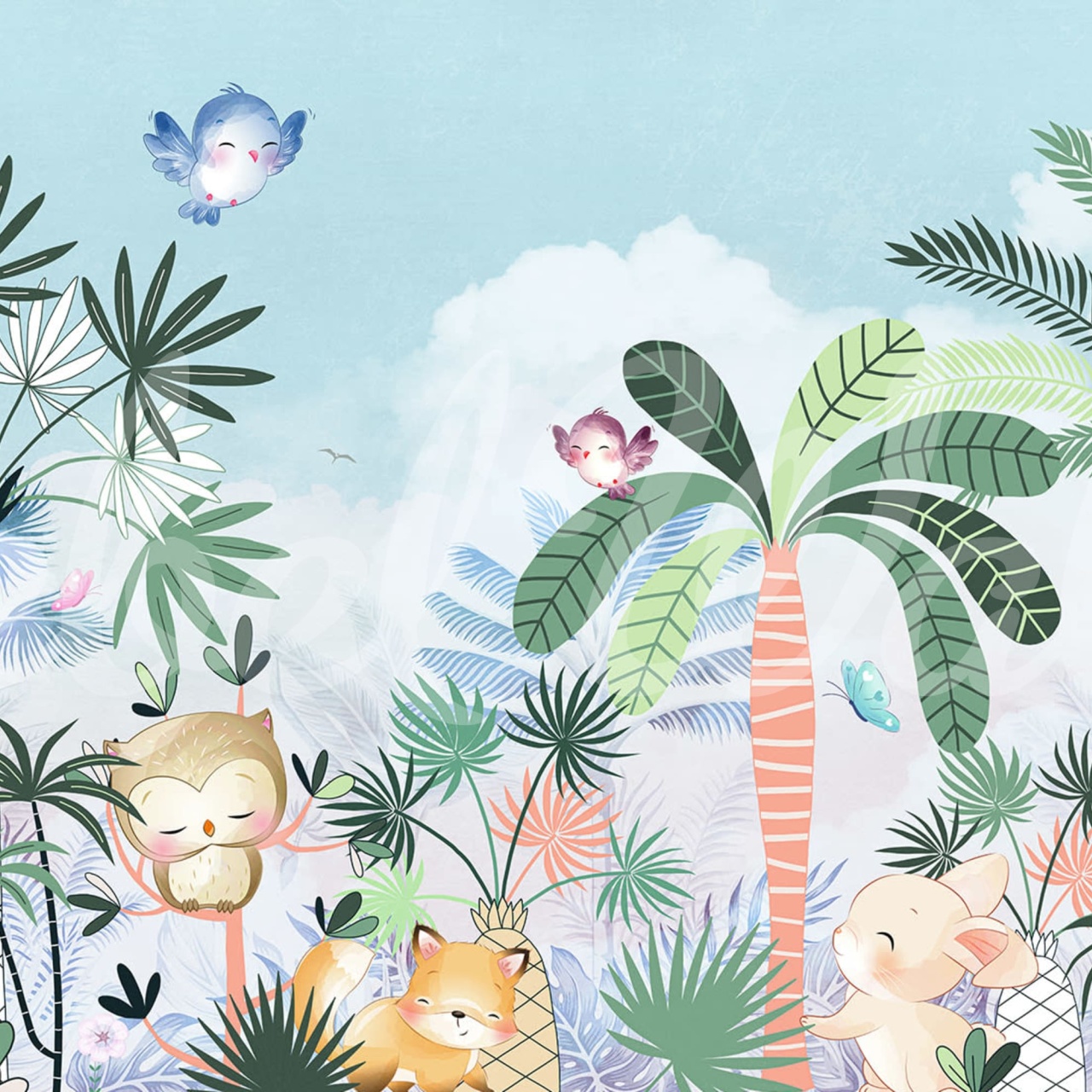 Fototapet, Jungle Fun, Pastel, Rebel Walls - 2