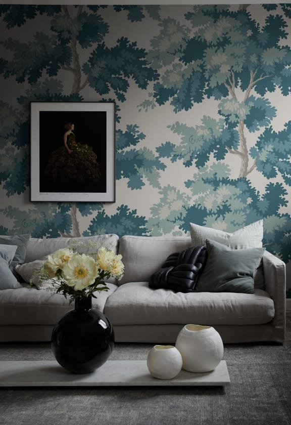 Fototapet lavabil, Raphael Forest Teal, Sandberg