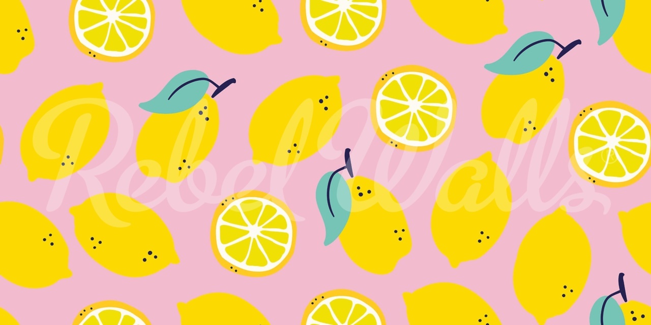 Fototapet, Lemons, Pink, Rebel Walls - 2