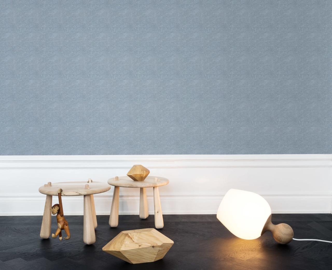Fototapet, Linen, Blue, Rebel Walls