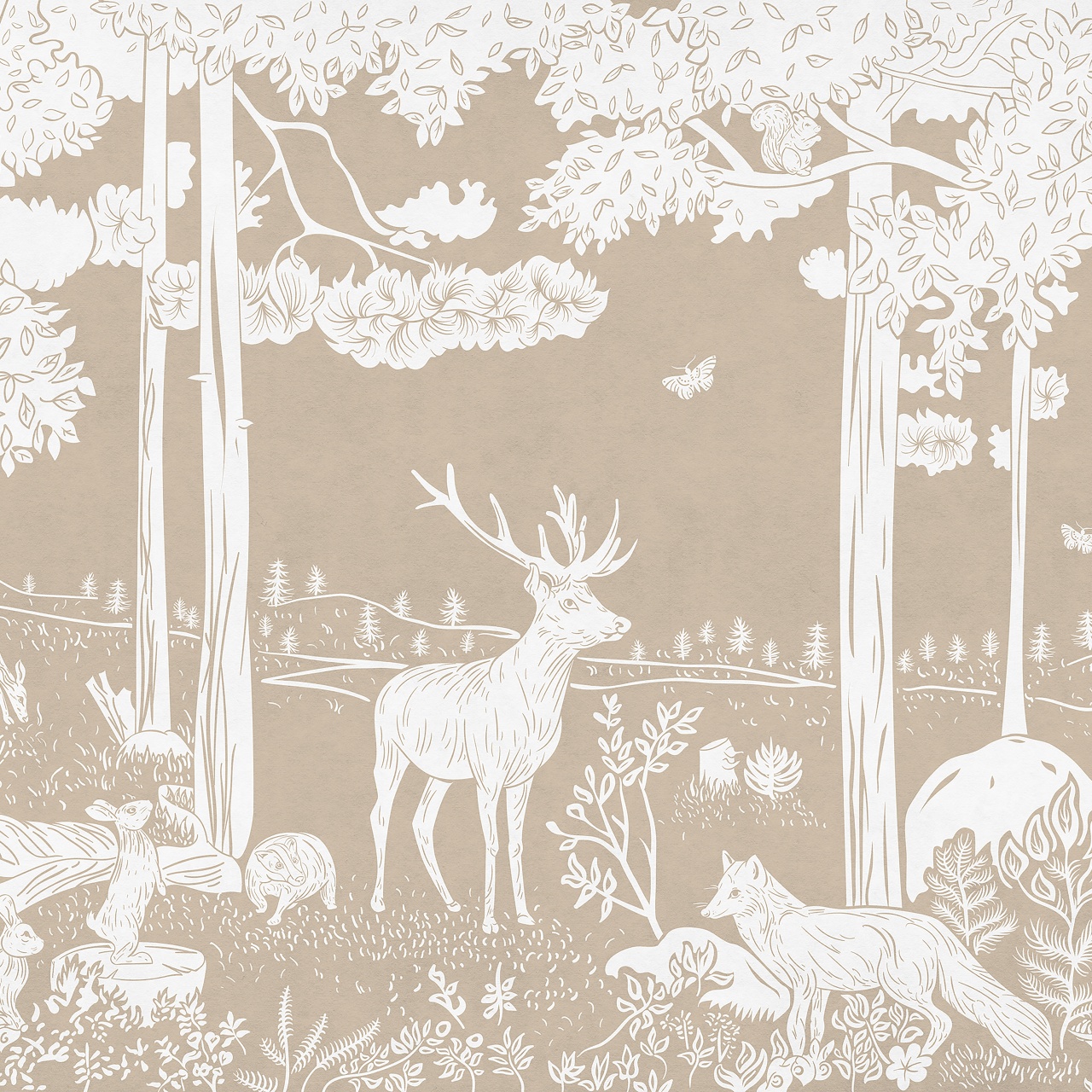 Fototapet Monochrome Forest - Brown, Kikki Belle - 2