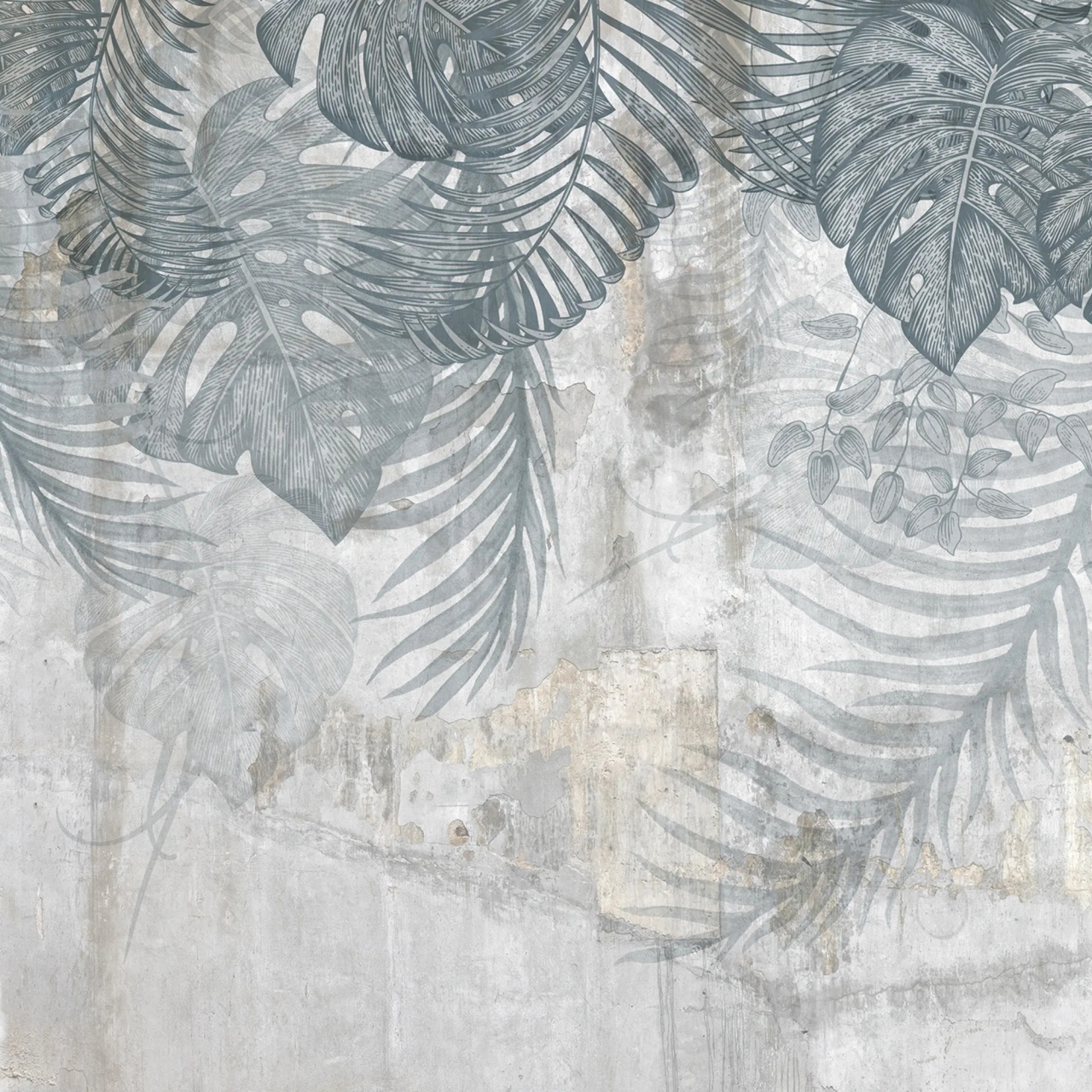 Fototapet, Monstera Wall, Blue, Rebel Walls - 2