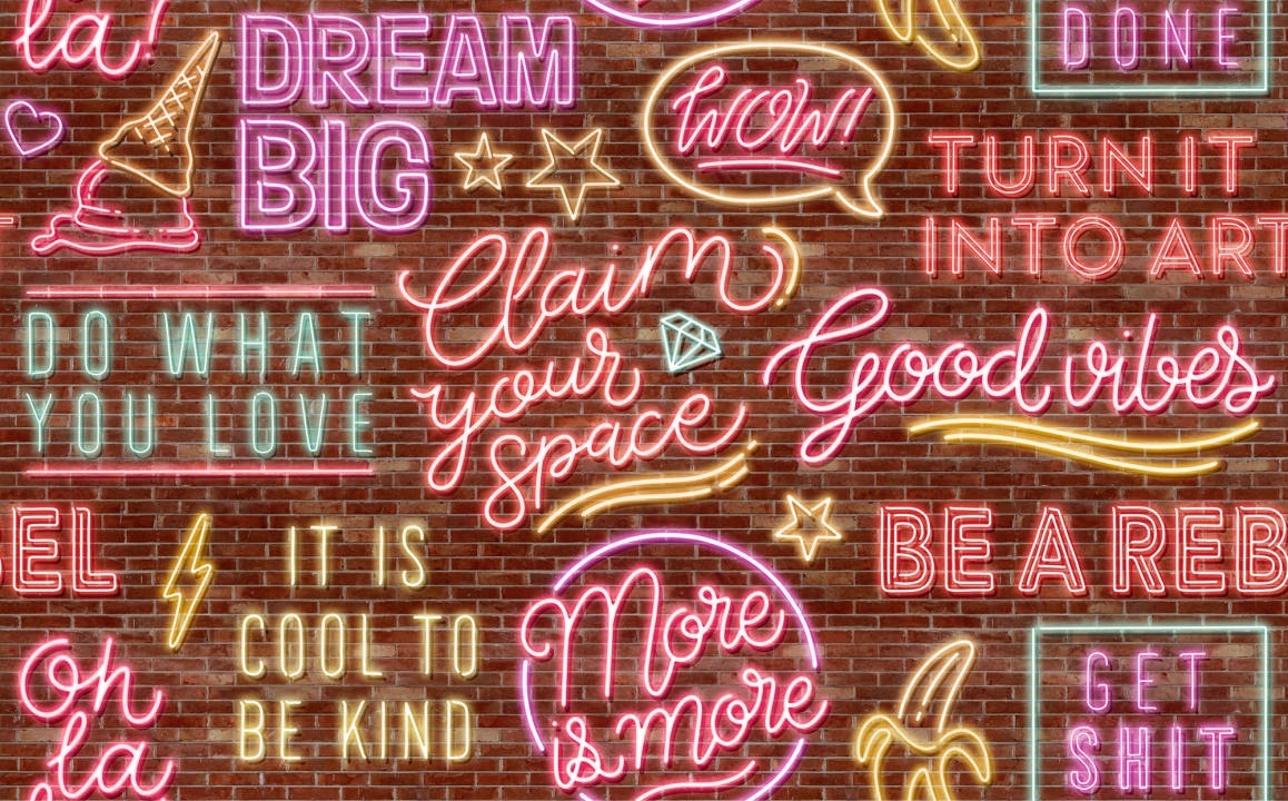 Fototapet, Neon Vibes, Brickwall, Rebel Walls - 2